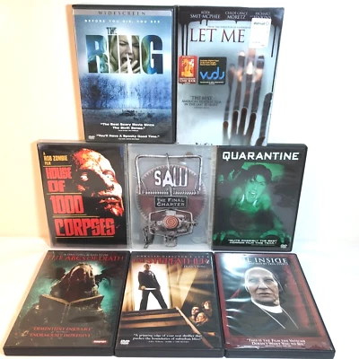 8 HORROR MOVIES (DVD Lot) RING, LET ME IN, DEVIL INSIDE, QUARANTINE + 4 more! - Image 1 of 4