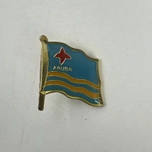 Etiqueta de bandera de Aruba con etiqueta trasera - Imagen 1 de 2