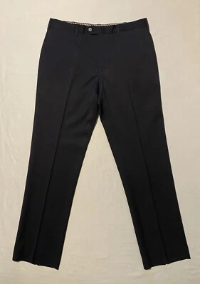 Etro Solid Black Men's Pants 100% Wool Size EU 48 - US 32 Made In Italy - Image 1 of 4