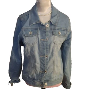 Girls Art Class Distressed Denim Jacket, Size L 10/12 - Picture 1 of 3