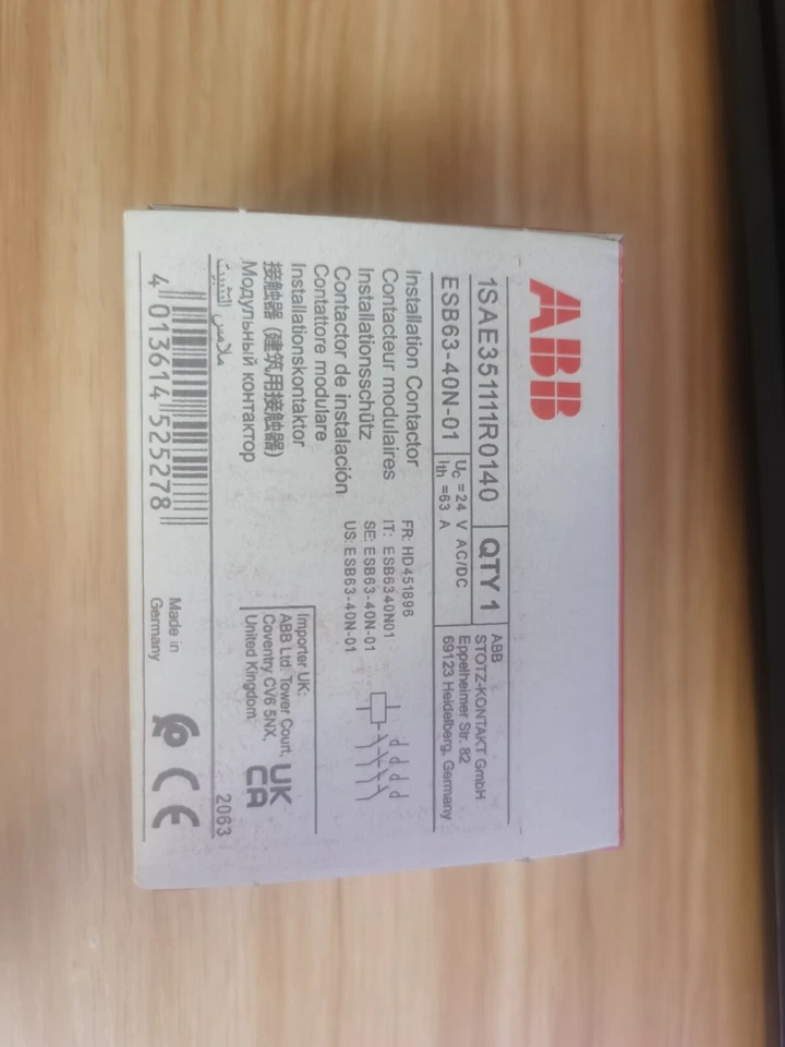 1PC New ABB ESB63-40N ESB63-40N-01 1SAE351111R0140 24VAC/DC Contactor 4NO Brand - Image 1 of 4
