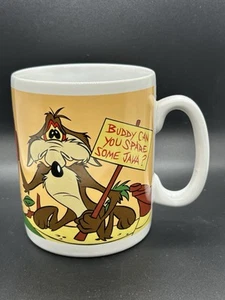 Taza de café jumbo de colección Wile E Coyote Warner Bros Looney Tunes divertida 1996 BN6 - Imagen 1 de 8