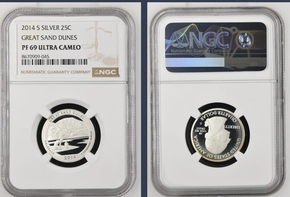 2014-S 25c Great Sand Dunes Silver Quarter - NGC PF 69 Ultra Cameo - Image 1 of 1