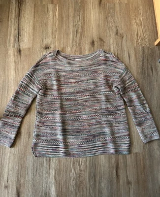 J Jill Sweater Womens Mulitcoler Loose Knit Coastal Cottage Boho - Image 1 of 4