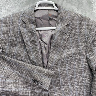 Blazer Joseph Abboud Hombres 48R Abrigo Deportivo Chaqueta Informal Lana Seda Lino Mezcla Traje Foto 1 de 4