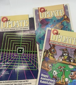 3 RARE Q-Link Update Magazines 1989 & 90 Pre-Aol Early Internet Commodore 64 Vtg - Picture 1 of 13