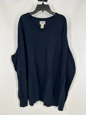 LL Bean Crewneck Cashmere Blend Sweater Pullover Knit Navy Blue Mens XXL 2XL - Image 1 of 4