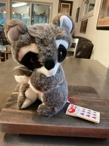 Vintage Douglas Cuddle Toys Realistic Raccoon 10” Plush Stuffed Animal w/ Tags - Picture 1 of 2