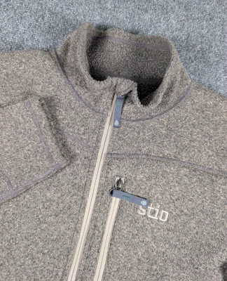 Stio Wilcox Fleece Jacket Mens Medium Heather Gray/Tan Full Zip Outdoors w/Logo - Image 1 of 4