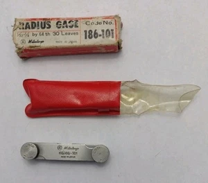 Mitutoyo Radius Gage Code No. 186-101  30 Leaves 1/32 -1/4 by 64 th Vintage - Picture 1 of 7
