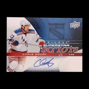 2008-09 Trilogy Hockey Superstar Scripts Chris Drury Autograph  - Picture 1 of 2