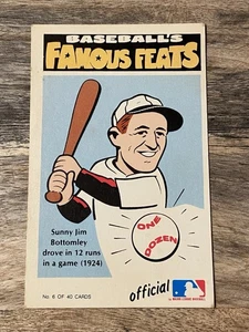 Sunny Jim Bottomley 1972 Fleer Baseball's Famous Feats #6 Cardinals (A) - Bild 1 von 2
