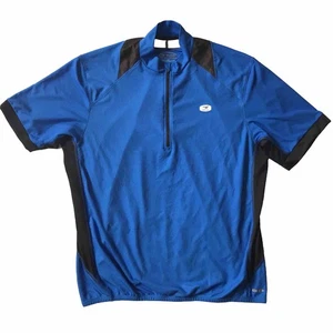 Sugoi Mens L Blue Black 1/4 Zip Short Sleeve Cycling Jersey Road Biking Mountain - Picture 1 of 6