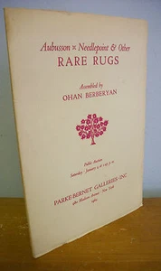Aubusson Needlepoint & Other RARE RUGS Auction Parke-Bernet Catalog, 1964 Illus  - Picture 1 of 3