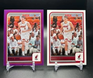 2023-24 NBA Hoops Basketball NIKOLA JOVIC Purple Parallel + Base Card #156 Heat - Picture 1 of 2