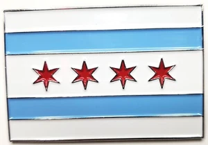City of Chicago Flag 2" Soft Enamel Pin - FREE Shipping! - Picture 1 of 4