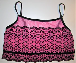 Jasmine & Ginger durchsichtig rosa und schwarz Bralette/Nachtwäsche/Tageskleidung Large neu ohne Etikett - Bild 1 von 3