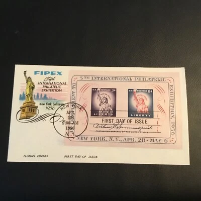 1956 FDC#1075 PIPEX  5th INTERNATIONAL PHILATELIC EXHIBITION 3Cent + 8Cent Stamp - Image 1 of 2