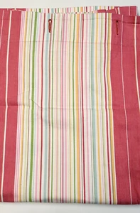 Pottery Barn Striped Shower Curtain Red Green Pink Cotton PLS READ - Picture 1 of 15