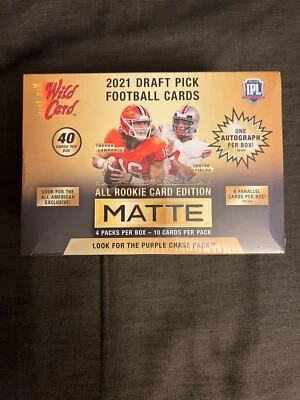 2021 Wild Card Matte Draft Pick Football Gold Mega Box Sealed - Image 1 of 4