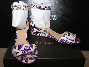 J.CREW LAILA LEDER WEDGES GEBLÜMT GRÖSSE 7M BLASS BUFF E7854 - Bild 1 von 4