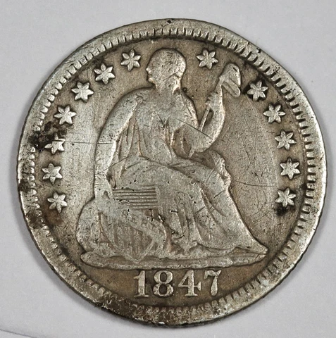 1847 Seated Liberty Half Dime.  Fine.  183847 Cover