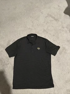 Jacksonville Jaguars Polo Shirt Mens XL Gray Striped Short Sleeve Performance - Picture 1 of 7