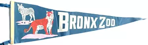 THE BRONX ZOO NEW YORK ORIGINAL VINTAGE 60er JAHRE FILZ WIMPEL FLAGGE - Bild 1 von 4