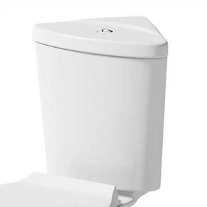 Bathroom Close Coupled Corner Toilet Cistern Only Dual Flush Ceramic White Gloss - Picture 1 of 8