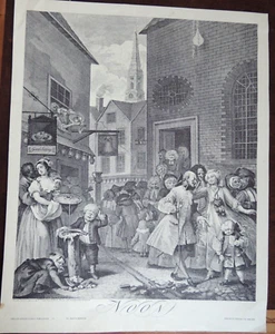 William Hogarth 20th Cent. 'Noon' Etching REPRINT: English, Caricature, UNFRAMED - Picture 1 of 11