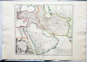 XVIII ème - Empire Perse Arabie Superbe Carte Aquarellée 80x56 par Vaugondy 1753 - Picture 1 of 5