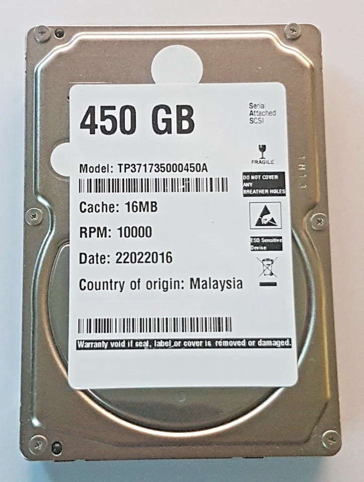 450 GB SAS TP371735000450A 10000rpm 16MB HDD 2.5 " Internal Hard Drive - Image 1 of 1