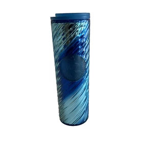 Starbucks Holiday 2023 Iridiscent Icle Ribbon Swirl Blue Sip Vaso 16oz ¡NUEVO! - Imagen 1 de 3