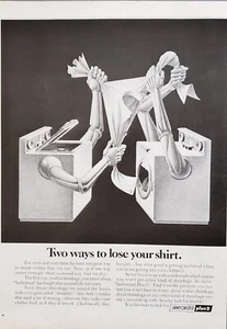1968 Sanforized Plus 2 Washer & Dryer Having Tug Of War Struggling Print Ad - Picture 1 of 1