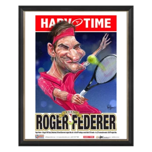 Roger Federer, Tennis, Harv Time Print Framed - Picture 1 of 1