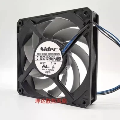 NIDEC D1225C12B6ZPAB0 12V 0.13A 12025 12cm 4pin Cooling Fan - Image 1 of 3
