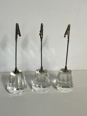 Juego de 3 tarjeteros o portafotos CRISTAL - ¡Excelente estado! Foto 1 de 2