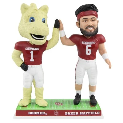 Baker Mayfield and Sooner Oklahoma High Five edição especial Bobblehead NCAA - Imagem 1 de 2