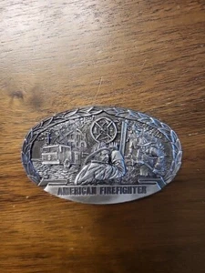 Vintage Pewter Volunteer Fire Dept Belt Buckle 1982 - Picture 1 of 5