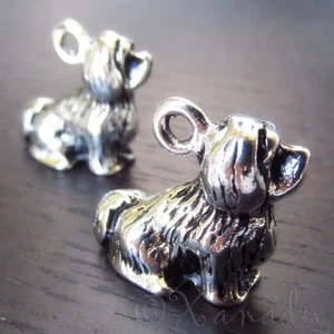 Dijes 3D Lhasa Apso para perro al por mayor antiguos chapados en plata C4299 - 2, 5 o 10 piezas - Imagen 1 de 3