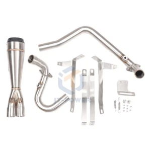 Brushed 2 into 1 Shorty Exhaust Pipe for Indian Challenger 2020-Up Dark Horse - Picture 1 of 13