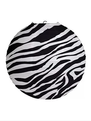 Animal Print Zebra Party Supplies Decorations-12" Painted Party Lantern - Image 1 of 2
