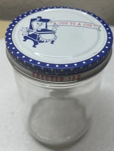 Vintage Ball Mary Ellen's Freezer Jar One Pint Fun Graphics ‘A Cup To A cup’ - Picture 1 of 8