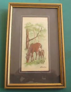 J&J Cash Woven New Forest Ponies Silk & Rayon Jacquard Loom Wildlife Series F&G - Picture 1 of 7