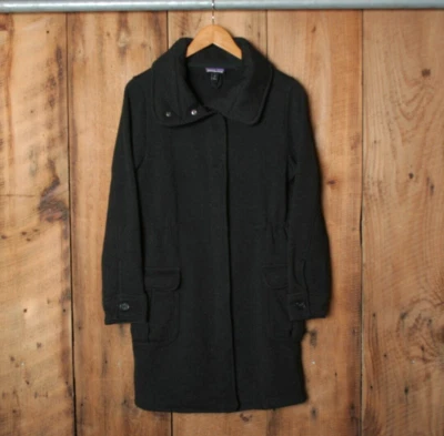 PATAGONIA 'Mejor Suéter' Gris Tejido Polar Longline Abrigo Guisante Para Mujer Talla S Foto 1 de 4