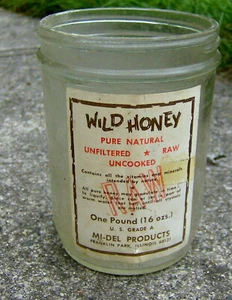 RARE vintage 1970s MI-DEL Products WILD HONEY glass jar Franklin Park, Illinois - Picture 1 of 1