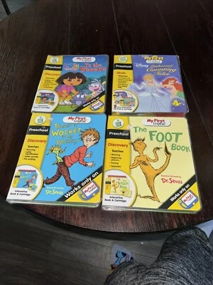 Lot of 4 Leap Frog Preschool My First Leap Pad Learning Games Dr Seuss Dora - Image 1 of 4