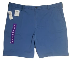 IZOD Men's Stretch Shorts Sz 40 Relaxed Fit Flat Front Saltwater Wash Chino Blue - Picture 1 of 9