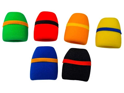 6er Set deetech WS-6c-R Mikrofon Windschutz Popschutz, farbig, mit Rezess - Bild 1 von 4