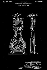 1929 - Cigar Lighter - C. Harris - Patent Art Poster - Picture 1 of 3
